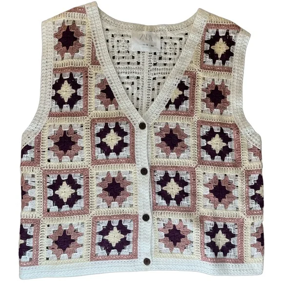 Zara Girls Open Knit Vest - Picture 3 of 6